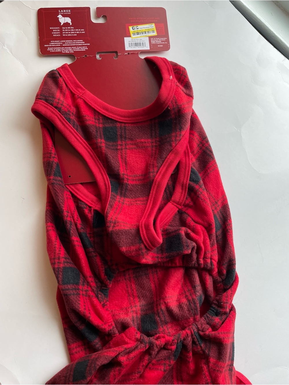 Red and Black Plaid Pet Pajama